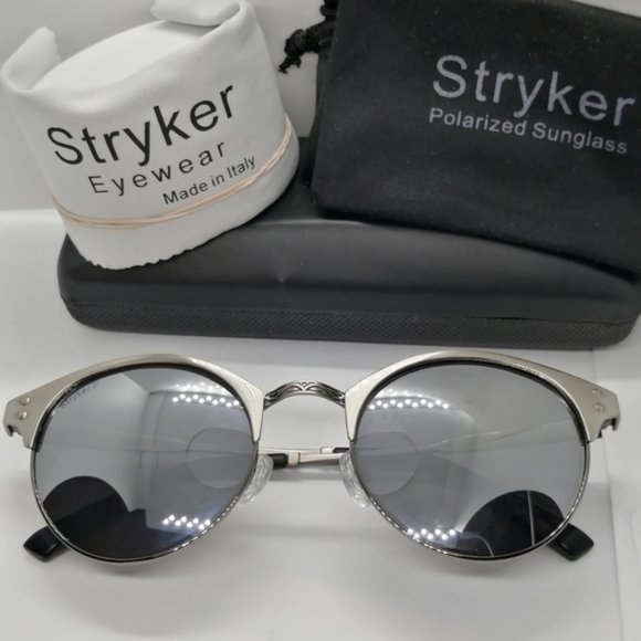 BNWT Stryker Italy Unisex Mirror Polarized Sun Silver Mirror/Gun ST6218 - Picture 3 of 7